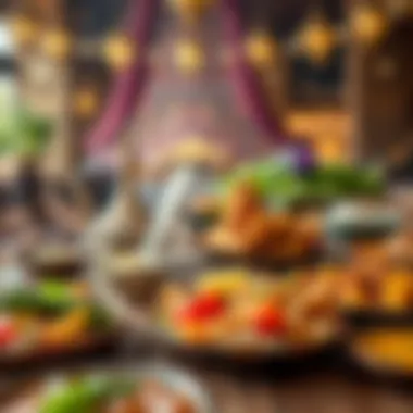 Culinary Diversity of Ramadan Colorful dishes representing cultural diversity during Ramadan