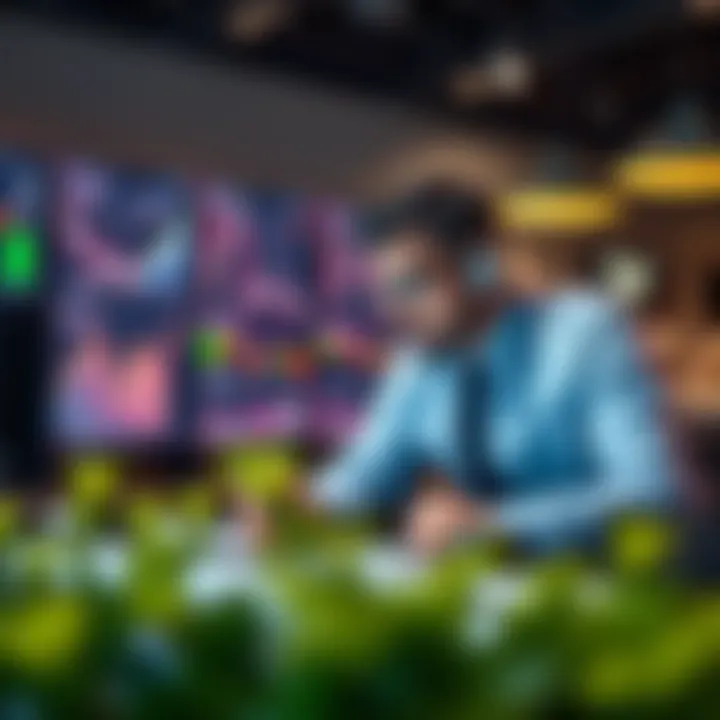 A trader analyzing market data and charts