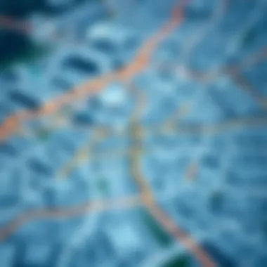 Map highlighting various neighborhoods in Dubai