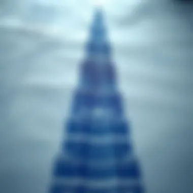 Detailed blueprint of Burj Khalifa highlighting architectural features