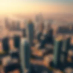 Aerial view of Dubai showcasing modern skyscrapers and urban development