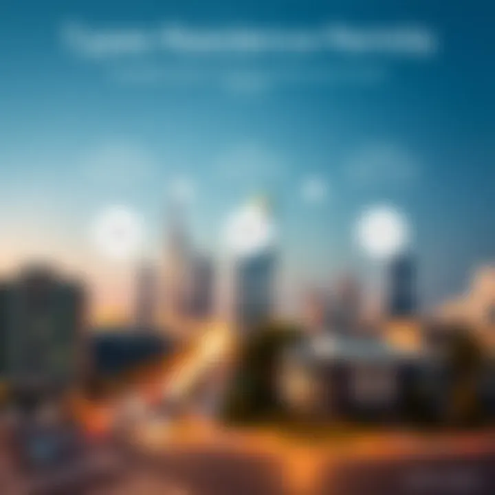 An infographic illustrating the types of residence permits available in Dubai.