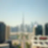 Overview of Dubai skyline with modern architecture