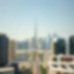 Overview of Dubai skyline with modern architecture