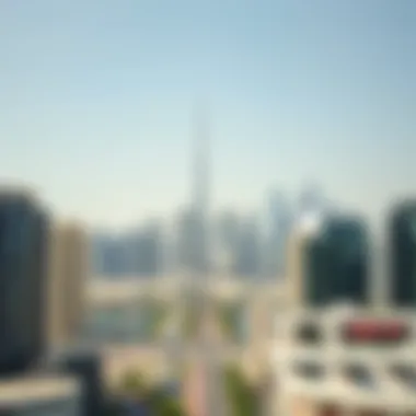 Overview of Dubai skyline with modern architecture