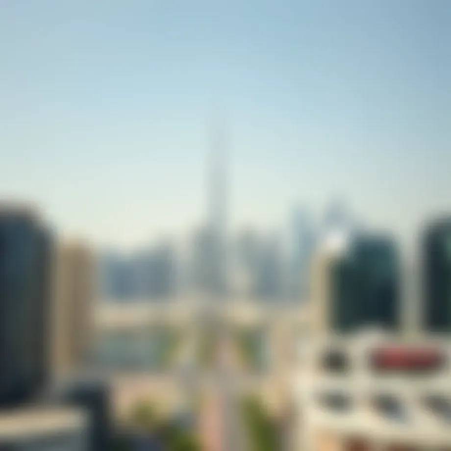 Overview of Dubai skyline with modern architecture