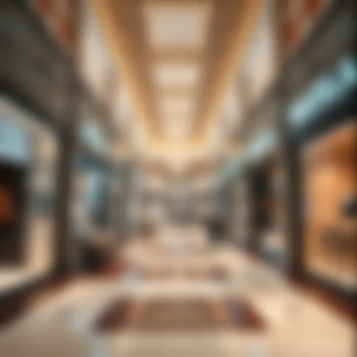 Luxury Retail Experience at Wafi Mall Luxurious retail shops inside Wafi Mall offering a variety of high-end brands