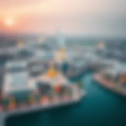 Aerial view of Zahara Center showcasing its architectural elegance